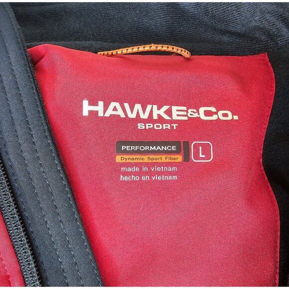 Hawke Co Red Softshell Performance Fleece Lined Jacket Water Resistant Large NWT - Picture 3 of 13